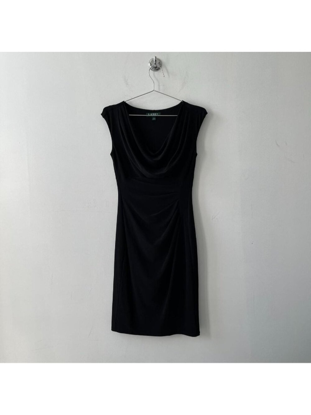 Black Vintage Ralph Lauren Preppy / Y2K Cowl Dress (Tagged Women’s Size 4)